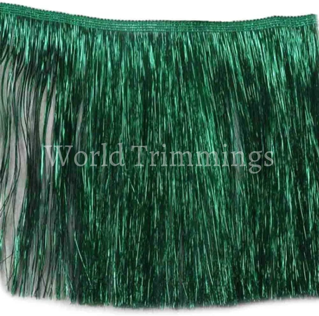Metallic Fringe 7 Inch (Red/silver/gold/black/royal Blue/green) Price Per Yard Green Traditional