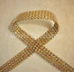 Silver Crystal Ab Mesh With Gold Setting 4 Rows (3Mm Ab) Ribbon Iron-On Diamante Reel Baby & Toddler