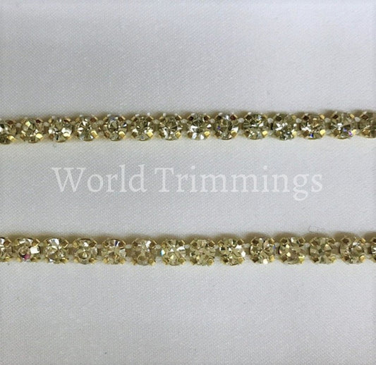 Singel Row Rhinestone Banding Trim / Crystal /gold Setting Clothing Accessories