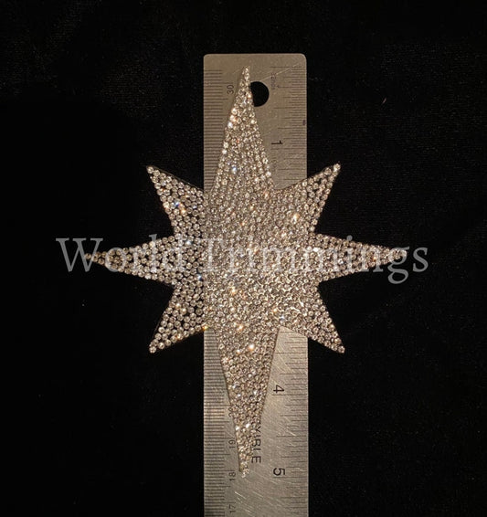 Star Rhinestone Applique Clear Rhinestones Patch Iron On/price Per One Piece Costume Accessories