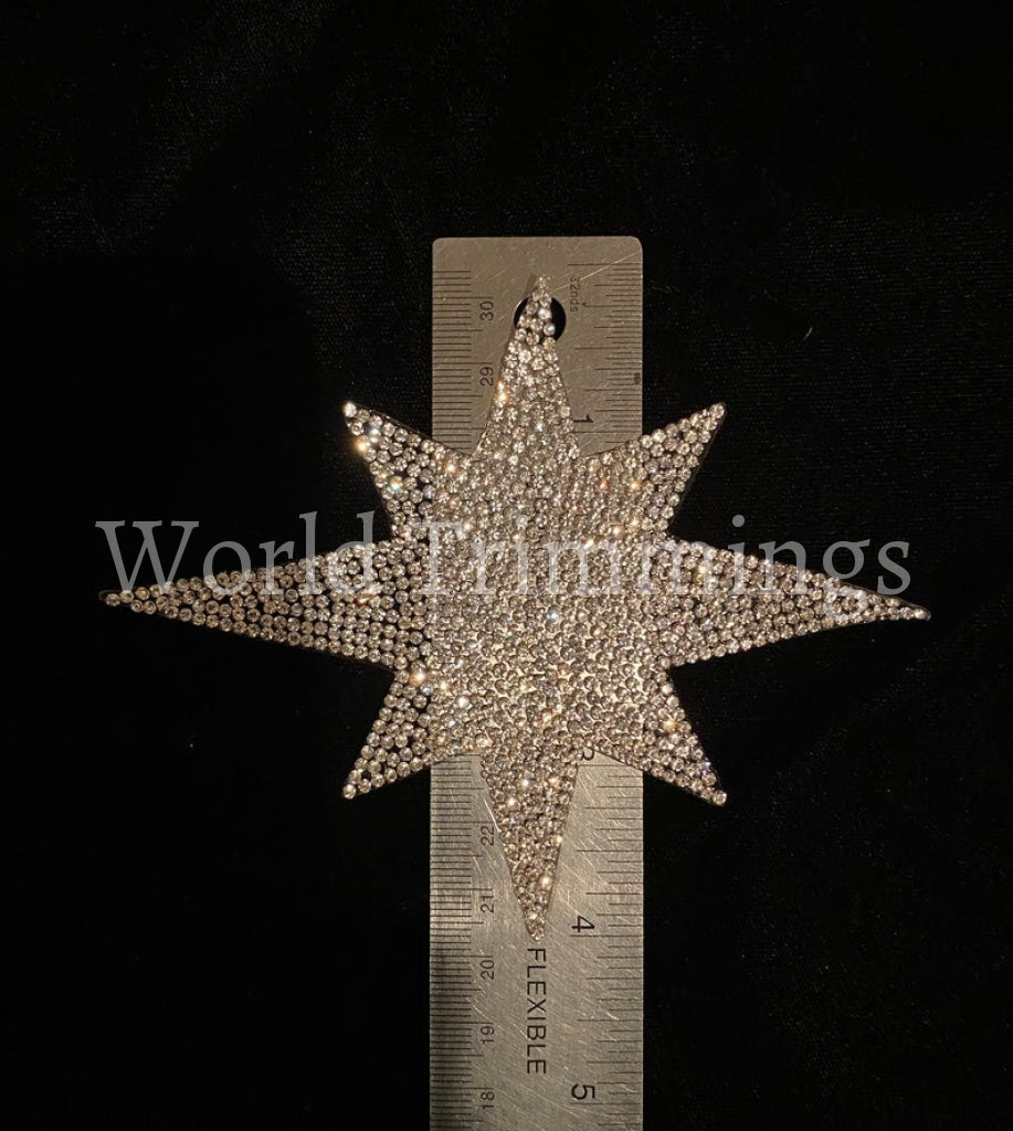 Star Rhinestone Applique Clear Rhinestones Patch Iron On/price Per One Piece Costume Accessories