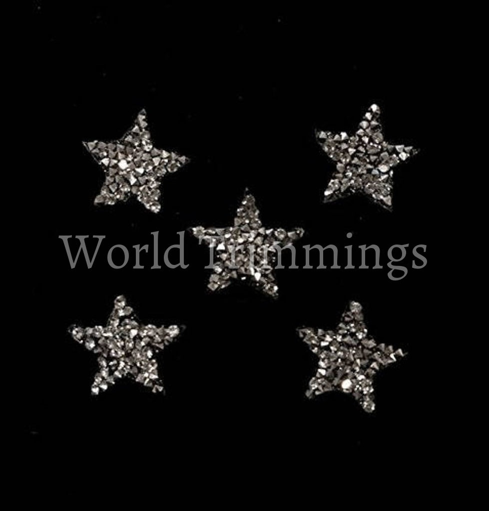 Star Rhinestone Applique Iron On Transfer Patch Price For 5 Pcs/ 2 Diameter Silver Crystal Costumes