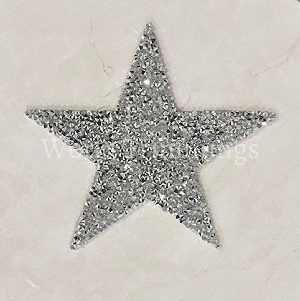 Star Rhinestone Applique Iron On Transfer Patch Price For Pcs/5 3/4 Diameter Costume Accessories