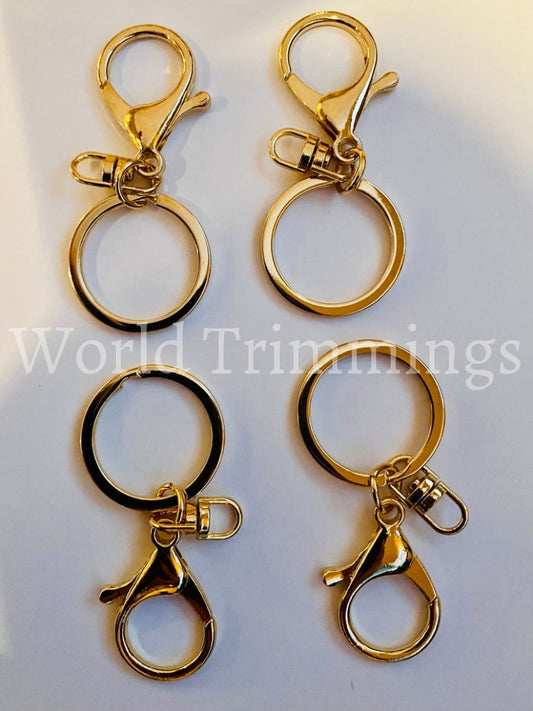 Swivel Hooks Bag Hardware - Key Chain- Brass Gold Price Per 4 Pieces Keychains