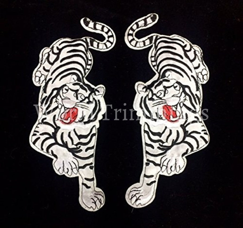 Tiger Patch Applique Sew Or Iron 2 Pieces Choose Between Left . Right.or Pair Costume Accessory Sets