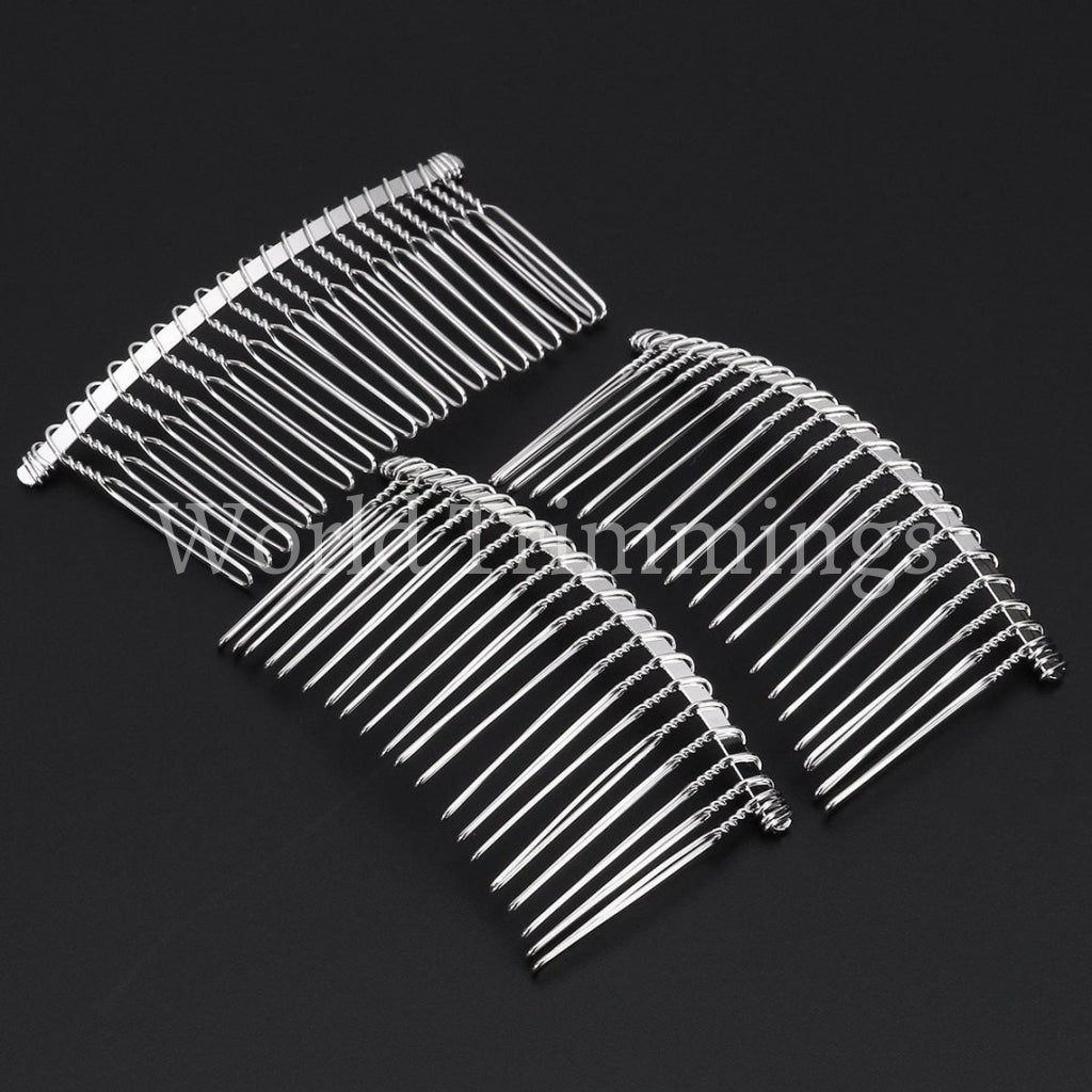 Trimweaver 80Mm Silver Metal Wire Hair Comb For Bridal Veil Craft 3-Inch /price Per 3 Pieces