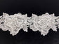 Venice Lace Trimming 3D Off White Flower / 5 Inch Width Selling Per Yard Bridal Accessories