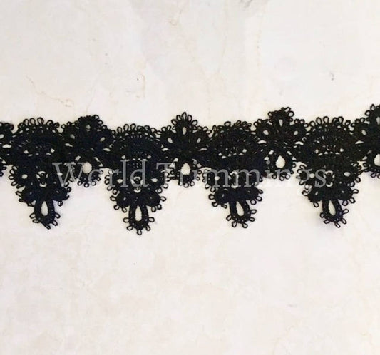 Venice Lace Trimming Embroidered Price Per Yard / 2.5 Wide Clothing Accessories