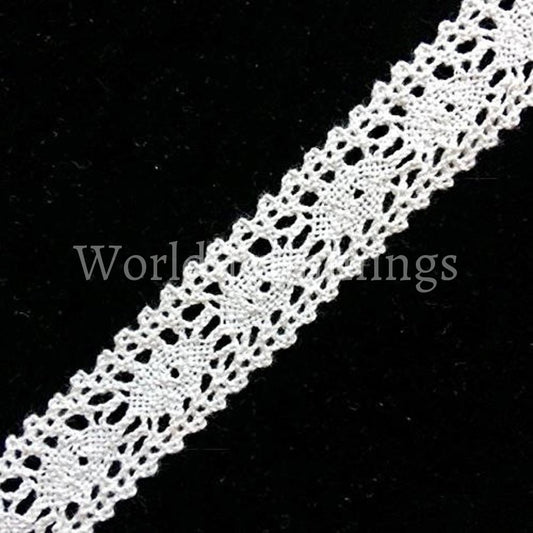 Vintage Crochet Cotton Lace Trimming Available In 2 Colors ( Natural Or White) 3/4 Inches Wide