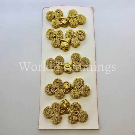 Vintage Fabric Chinese Frogs Fasteners Closure Buttons Color /metallic Gold Or Metallic Silver