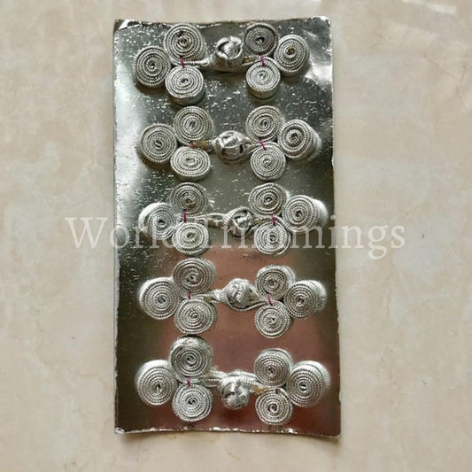 Vintage Fabric Chinese Frogs Fasteners Closure Buttons Color /metallic Gold Or Metallic Silver