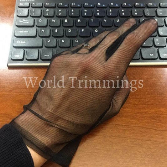 Vintage Sheer Candlelight Occasion Gloves 2Bl White/ivory/black Black & Mittens